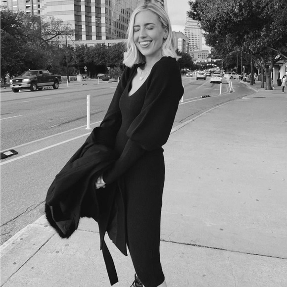 French connection Womens Wool Blend Deep V Neck Midi Dress - Picture 2 of 6